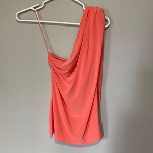 Soft orange one shoulder tank top
